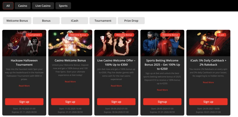 iBet Bonuses